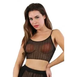 Top Avec Mailles Argentées 20730 - Noir
