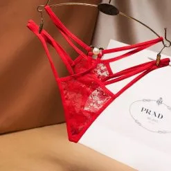 String à Lanières Et Bijou 2102236 - Rouge