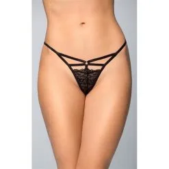 String Ficelle Lanières Croisées 2473 - Noir