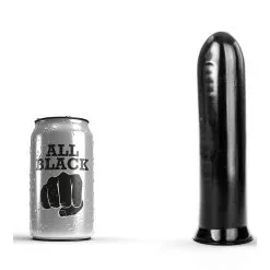 Gode Long Et Lisse All Black 19 Cm - AB08