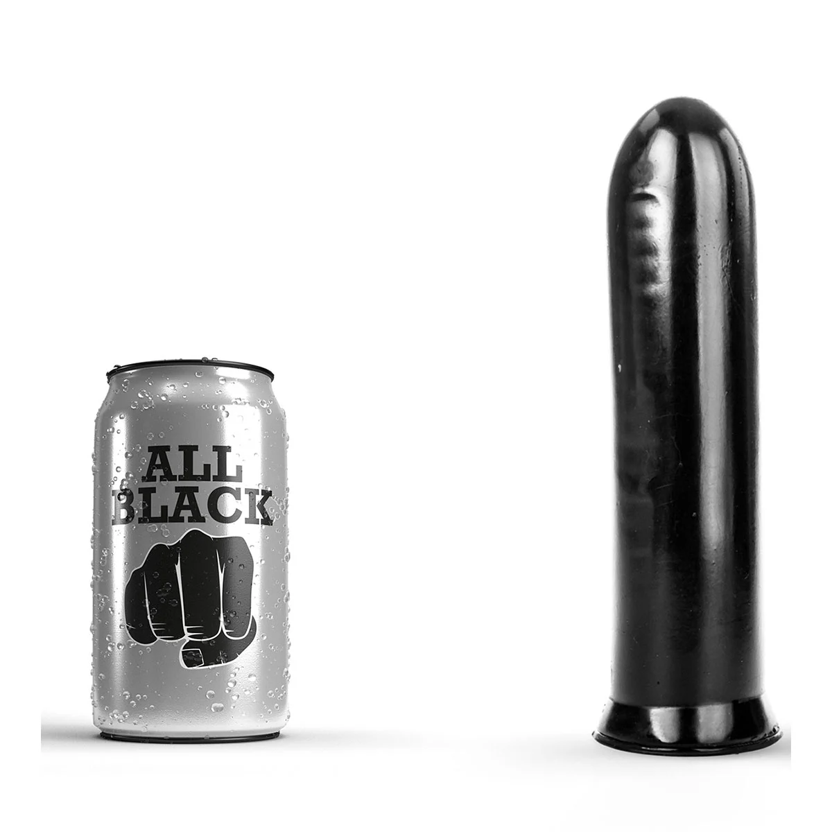 Gode Long Et Lisse All Black 19 Cm - AB08