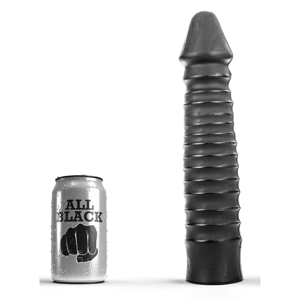 Plug Anal Strié All Black 27 Cm - AB29