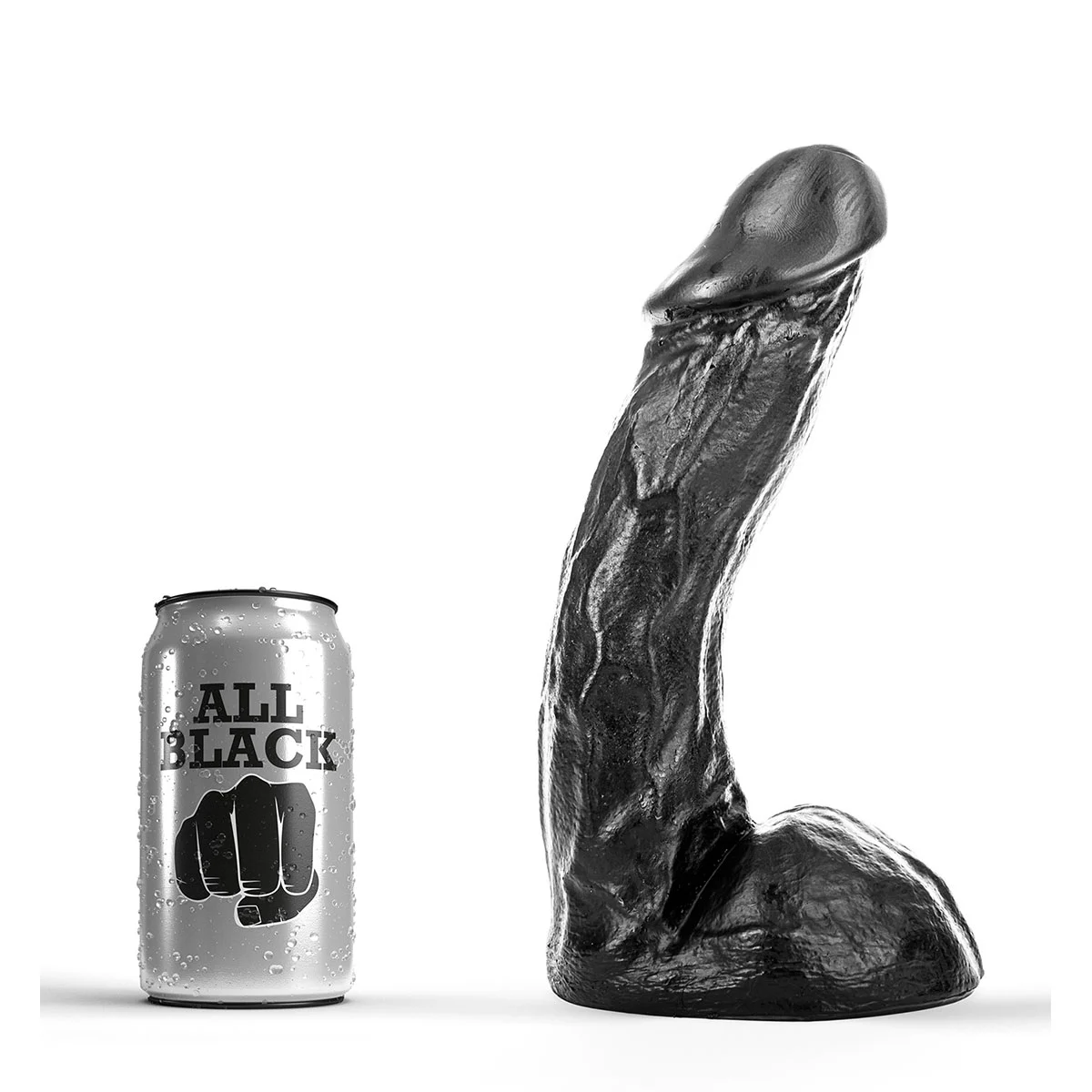 Gode Réaliste All Black 25 Cm - AB64