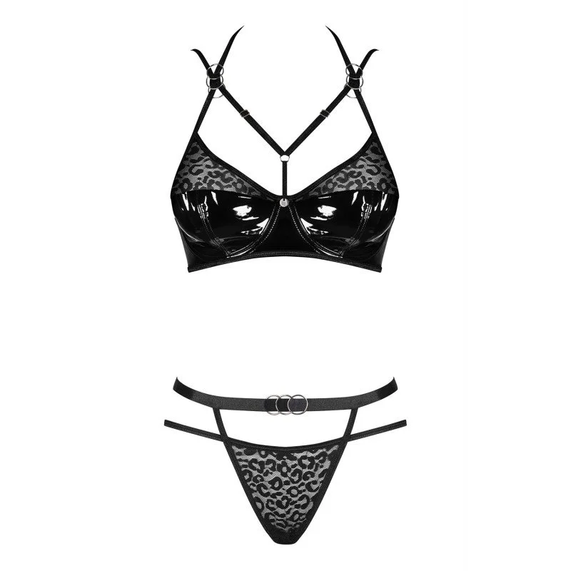 Ensemble Vinyle Et Motifs Panthère Bagirela - Noir – Image 4