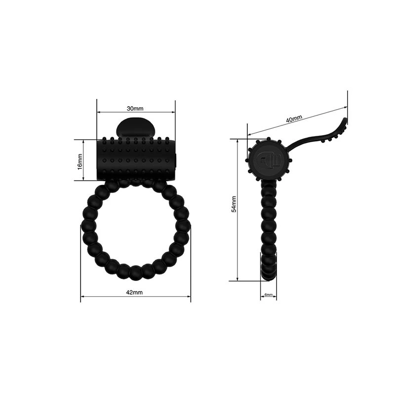 Cockring Vibrant Tongue - Noir â Image 2