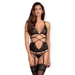 Guêpière Sexy à Lanières Mixty - Noir