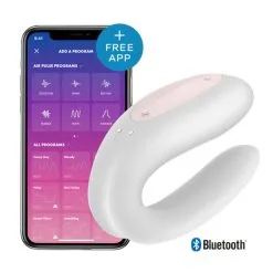 Satisfyer Double Joy Connecté - Blanc