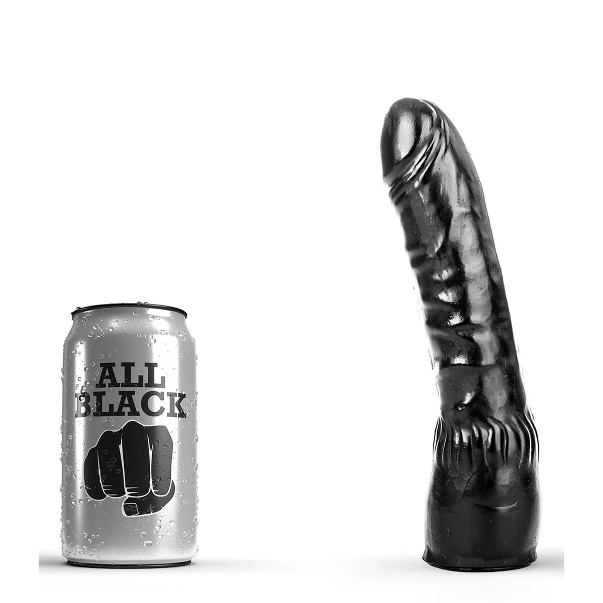 Gode Réaliste All Black 20 Cm - AB10