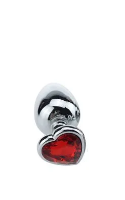 Plug Métal Avec Bijou Coeur Rouge - S