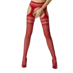 Collant Porte-jarretelles Sexy S013 - Rouge