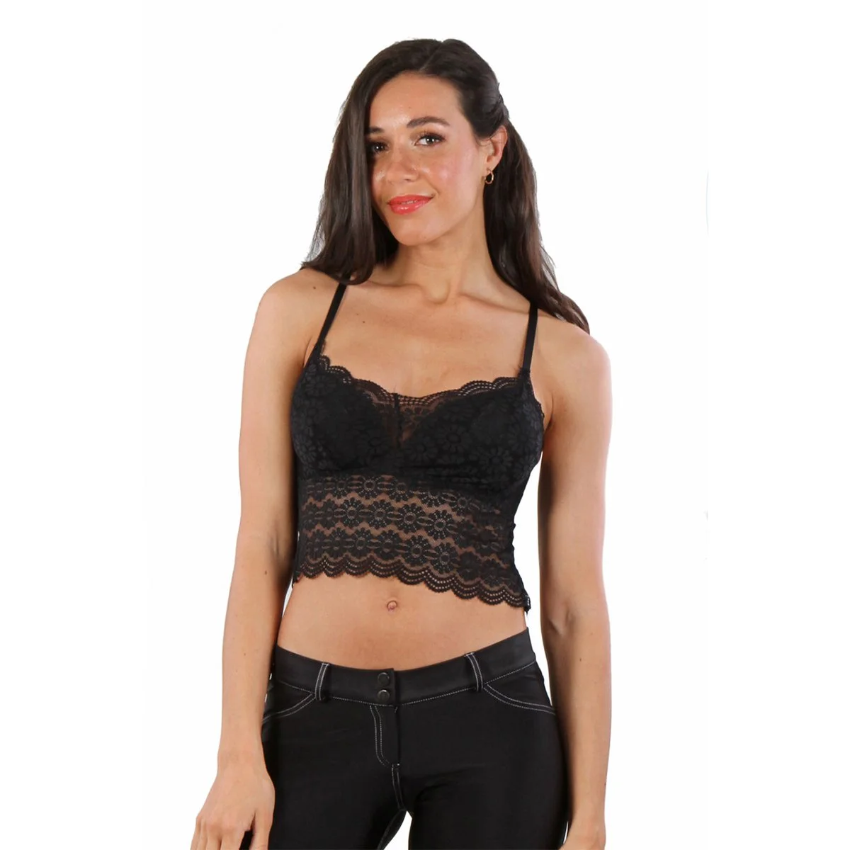 Top Sexy Dentelle Dos échancré 125 - Noir