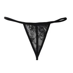 String Sexy Motifs Floraux 190D00 - Noir